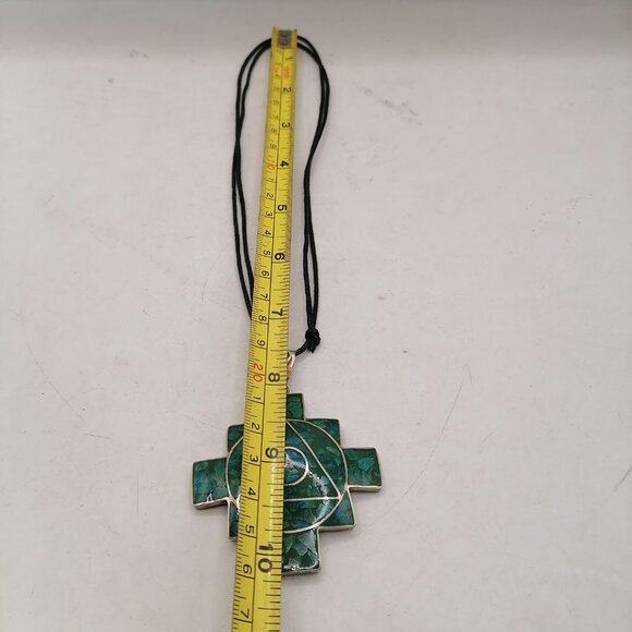 Unisex Adjustable Alpaca Natural Stone Chakana Inca Necklace - Picture 6 of 6